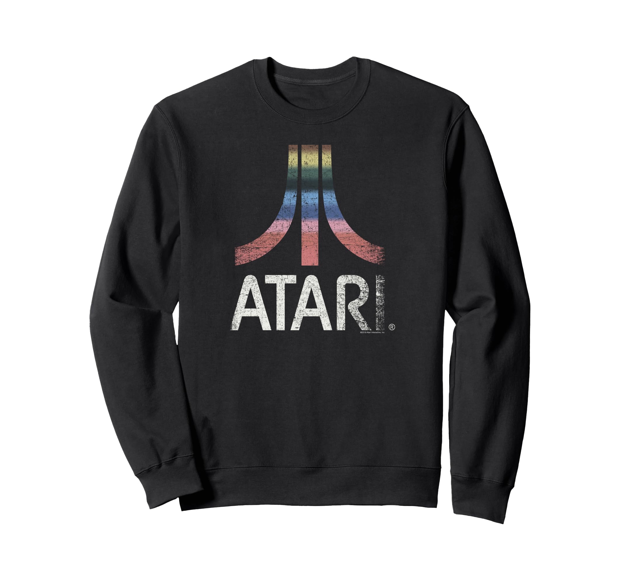 Atari Rainbow Distressed Logo Sweatshirt - Casual Everyday Wear Men Women - T-Shirt, Sweatshirt, Hoodie