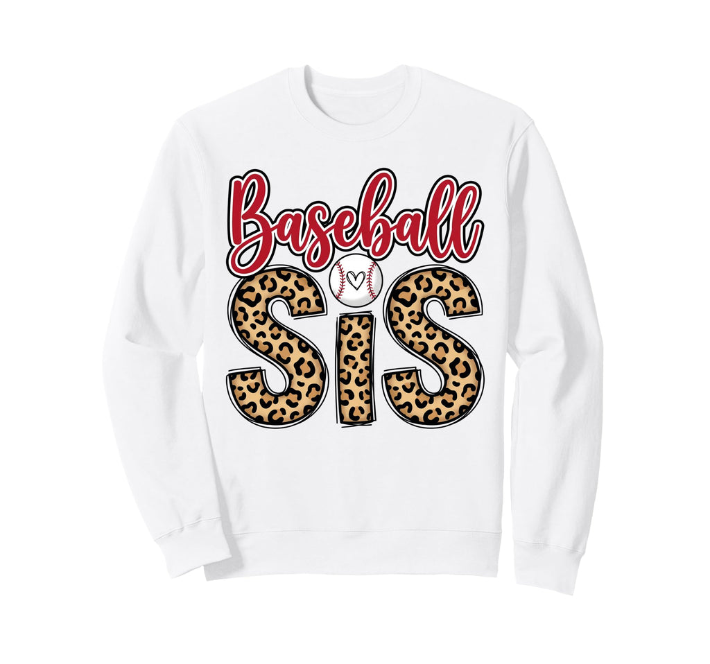 Baseball Sister Leopard Little Sweatshirt - Minimalist Print for Adults - T-Shirt, Sweatshirt, Hoodie