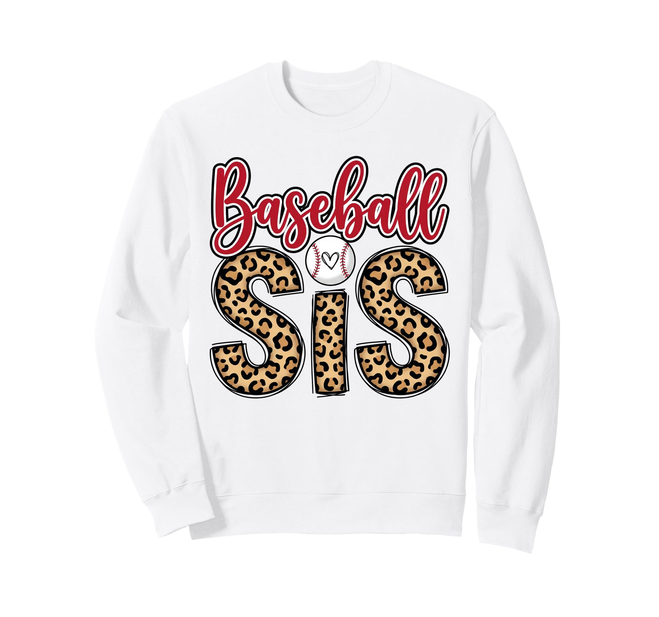 Baseball Sister Leopard Little Sweatshirt - Minimalist Print for Adults - T-Shirt, Sweatshirt, Hoodie