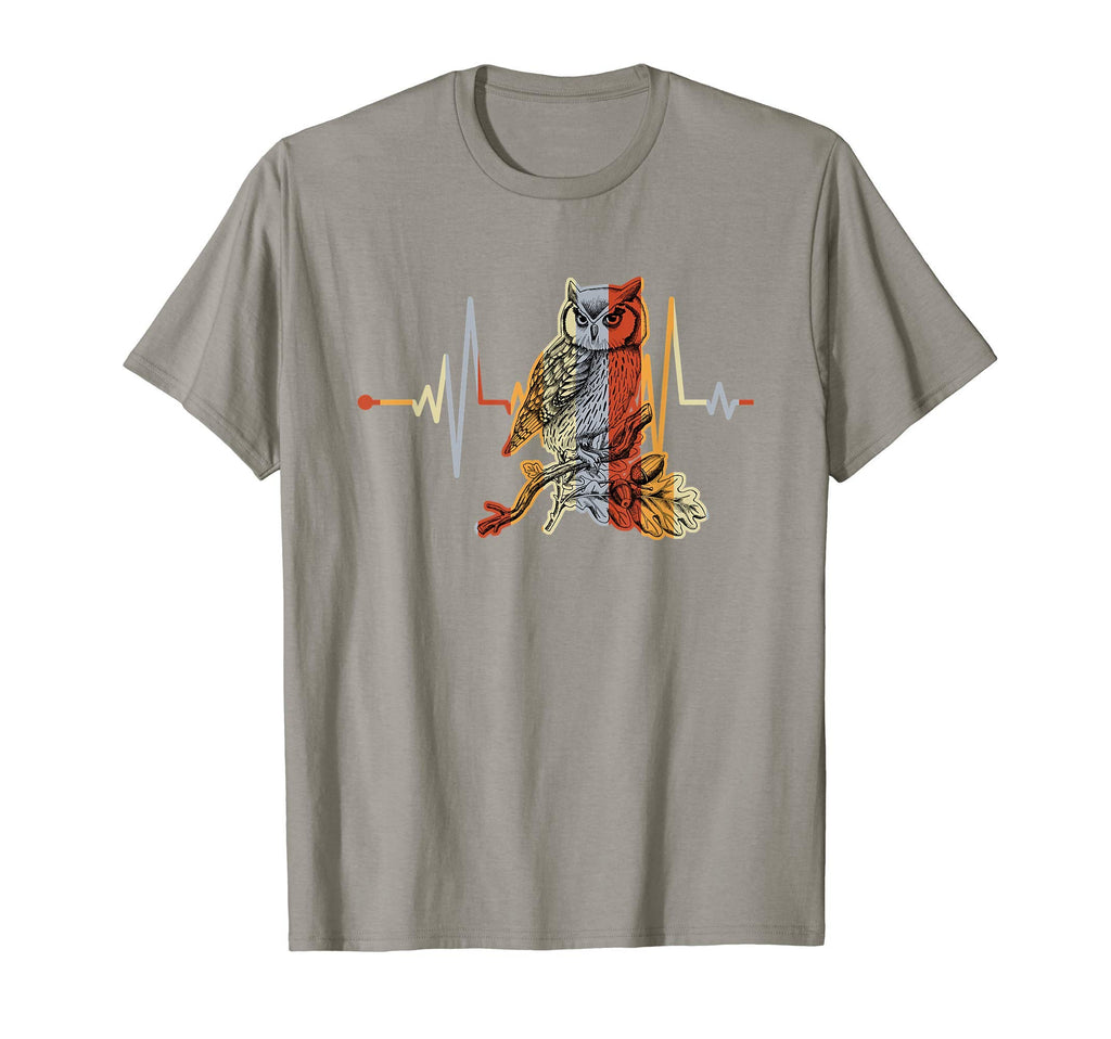 Distressed Heartbeat Owl Bird Animal T-Shirt - Fun Novelty Design Unisex - T-Shirt, Sweatshirt, Hoodie