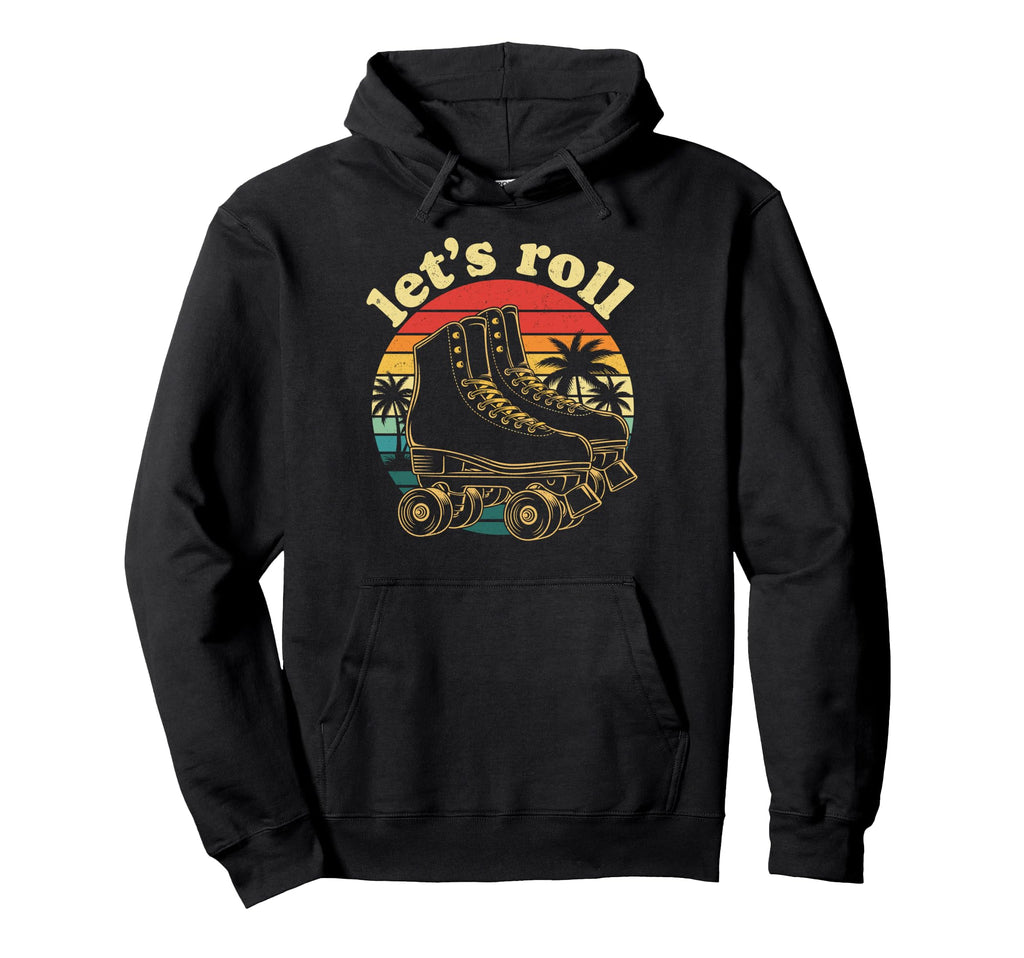 Sunset Palm Trees Lets Roll Roller Hoodie - Aesthetic Graphic for Adults - T-Shirt, Sweatshirt, Hoodie