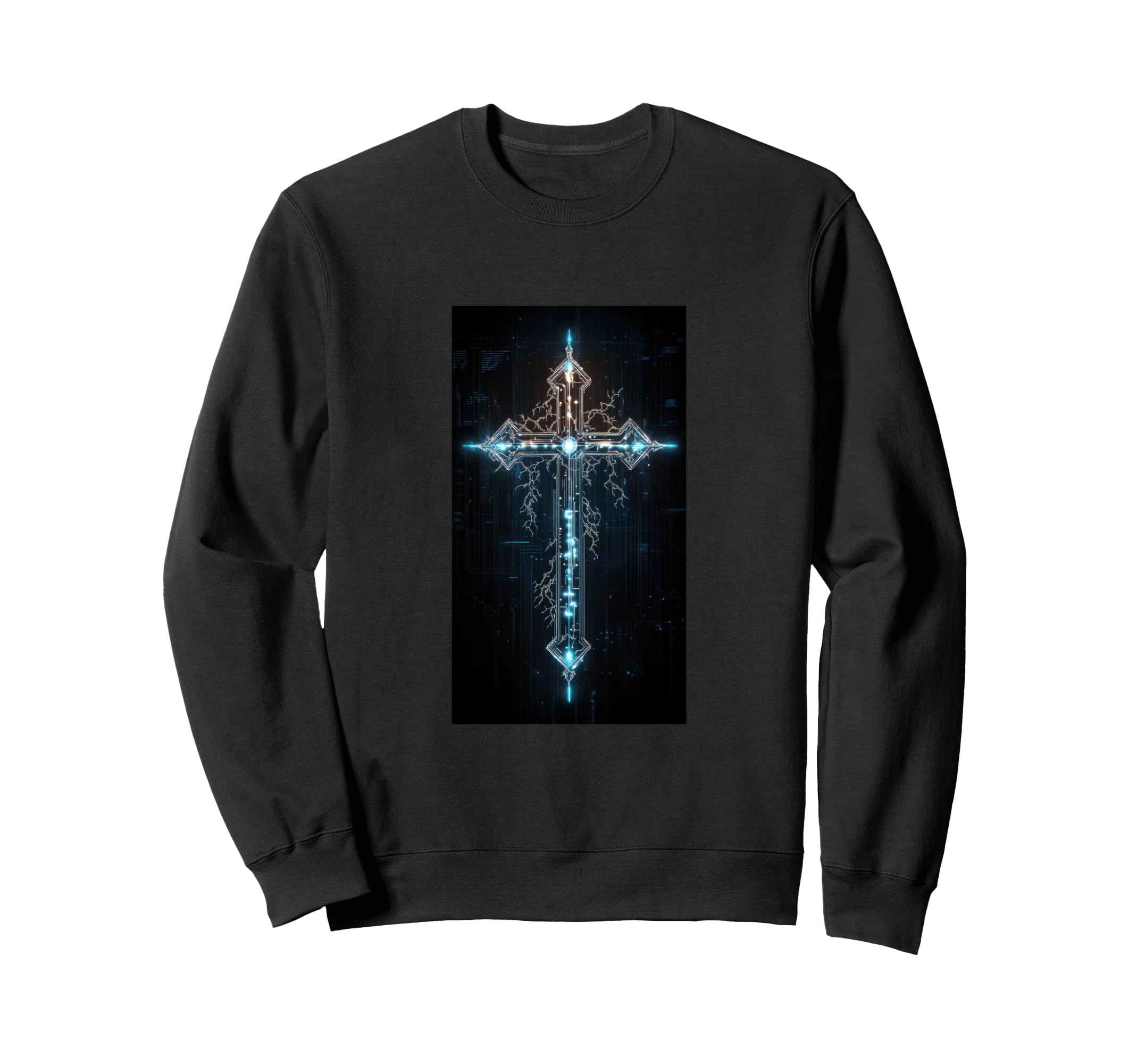 Gothic Cross Grunge Aesthetic Y2K Sweatshirt - Aesthetic Graphic Unisex - T-Shirt, Sweatshirt, Hoodie