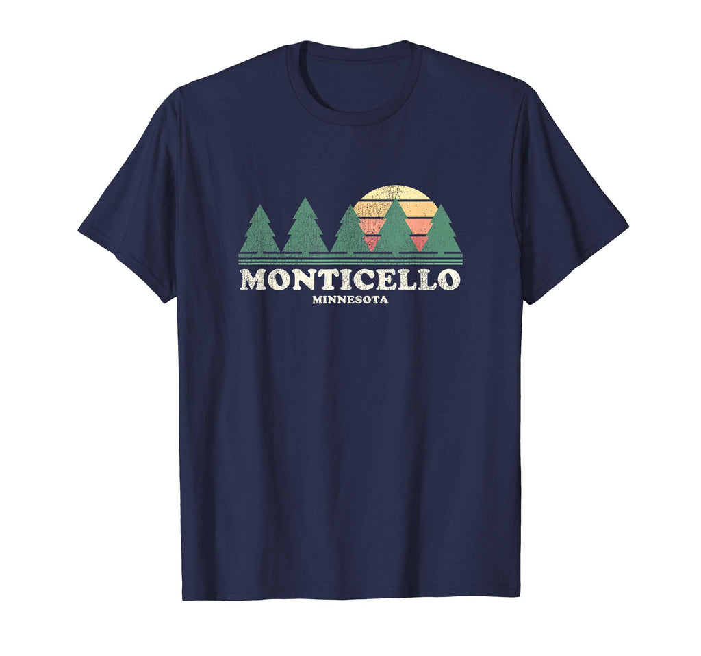 Monticello Mn Throwback 70S T-Shirt - Fun Novelty Design for Adults - T-Shirt, Sweatshirt, Hoodie
