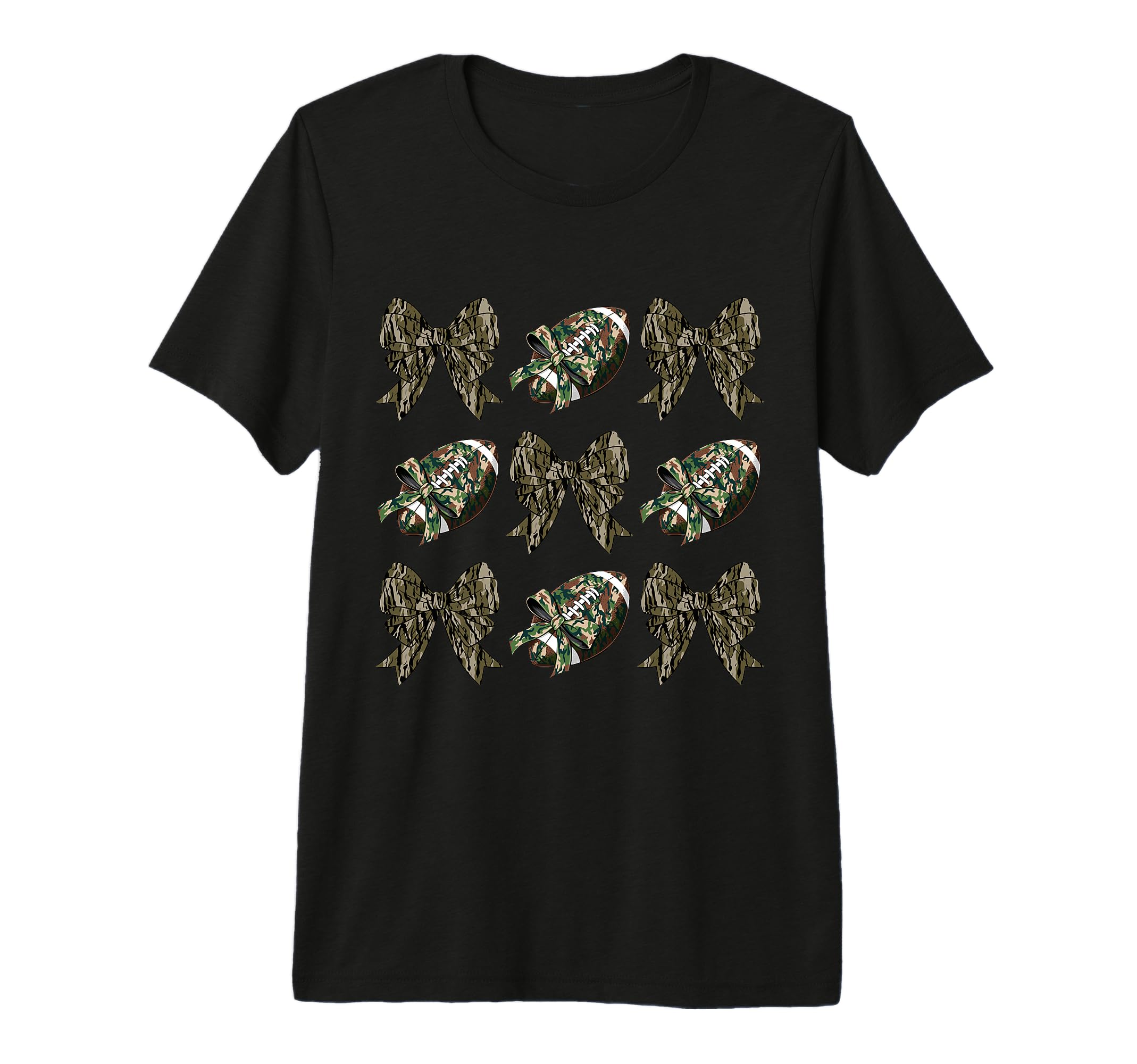 Camo Football Coquette Bow Football T-Shirt - Casual Everyday Wear Unisex - T-Shirt, Sweatshirt, Hoodie