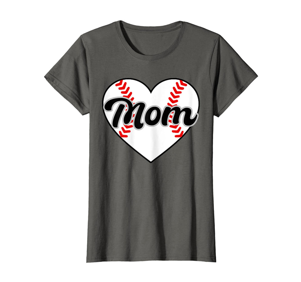 Womens Baseball Heart Mom Dad T-Shirt - Aesthetic Graphic for Adults - T-Shirt, Sweatshirt, Hoodie