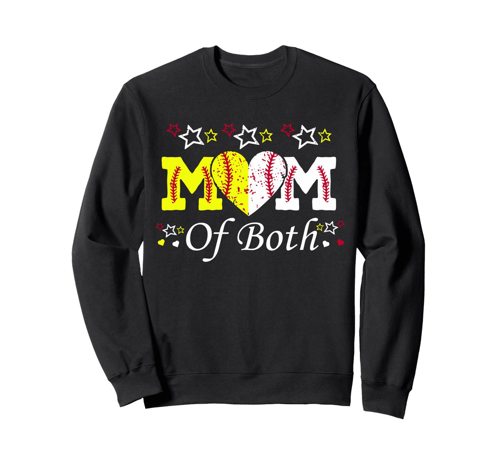 Mom Both Softball Baseball Sweatshirt - Fun Novelty Design for Adults - T-Shirt, Sweatshirt, Hoodie