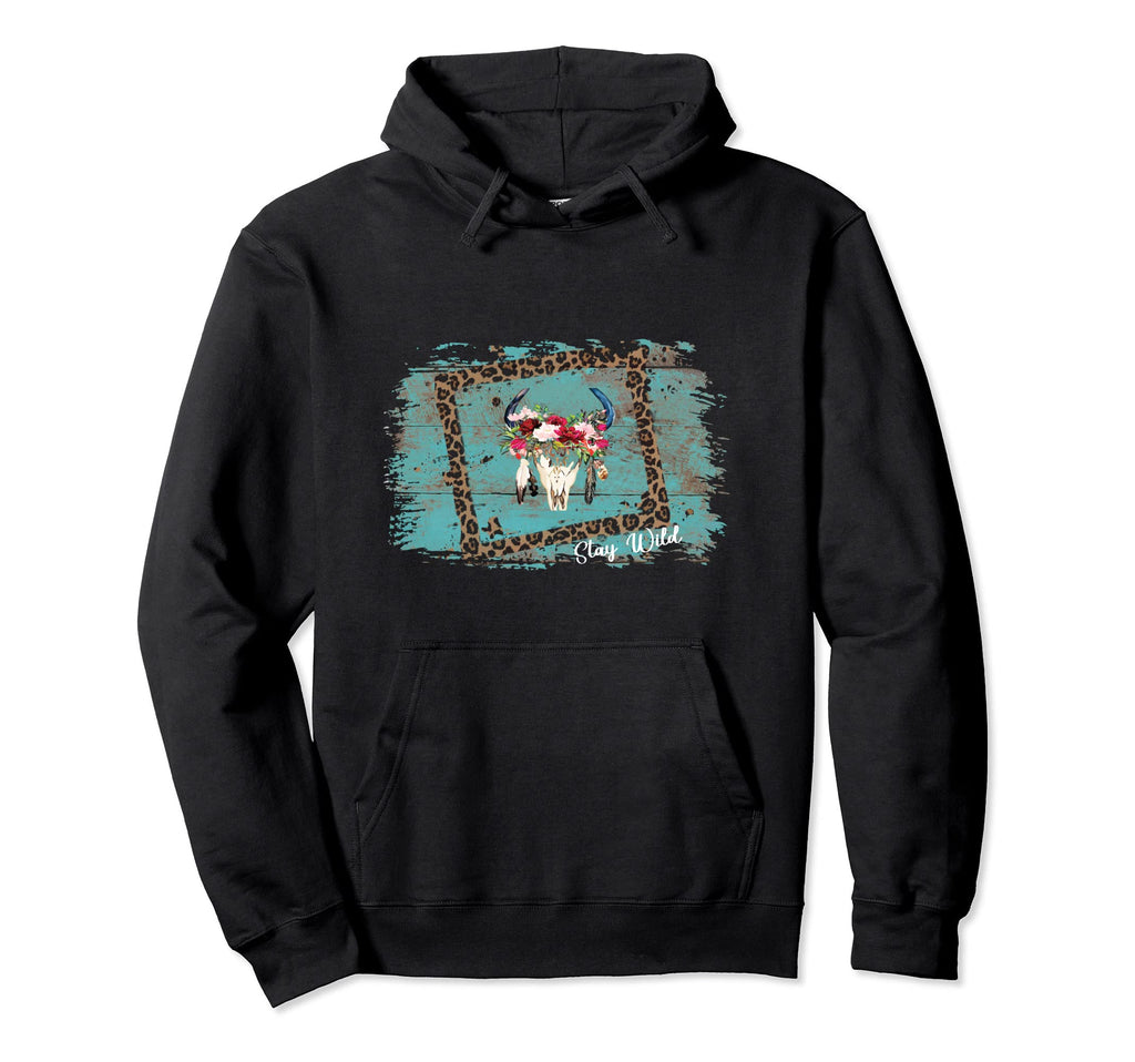 Western Turquoise Distressed Cowgirl Hoodie - Custom Art Print Men Women - T-Shirt, Sweatshirt, Hoodie