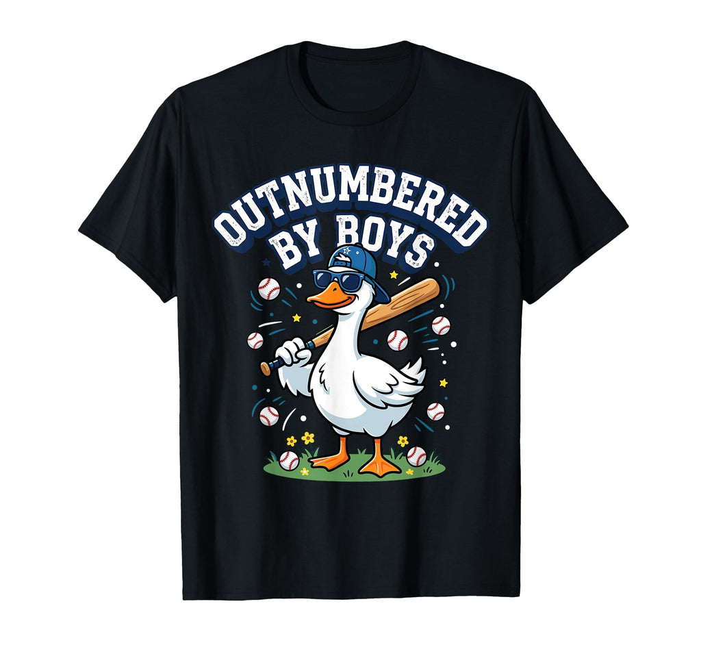 Baseball Mom Mama Outnumbered Goose T-Shirt - Unique Graphic Unisex - T-Shirt, Sweatshirt, Hoodie