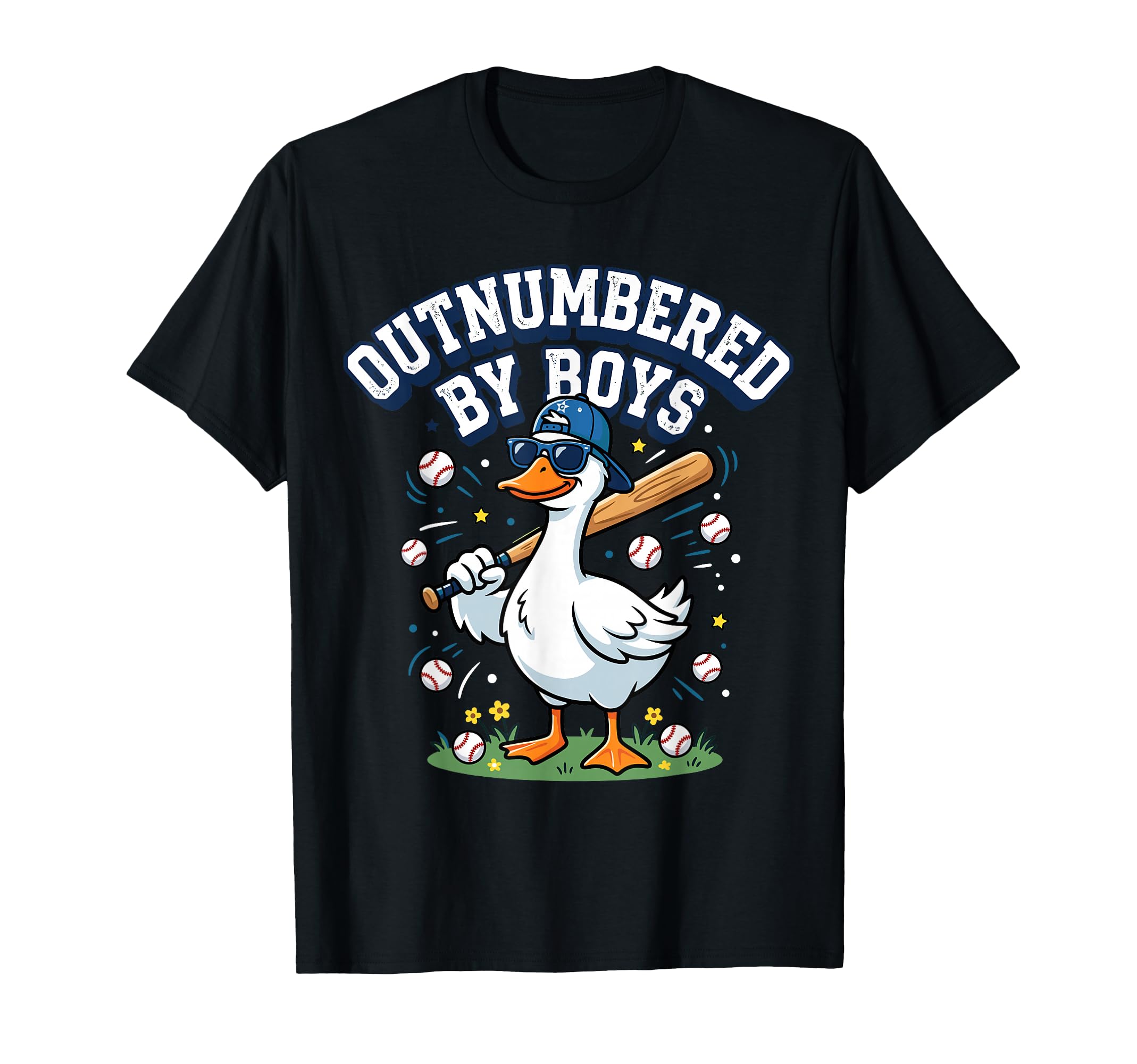 Baseball Mom Mama Outnumbered Goose T-Shirt - Unique Graphic Unisex - T-Shirt, Sweatshirt, Hoodie