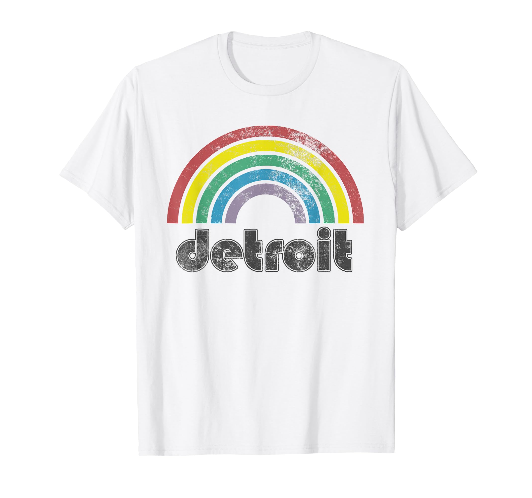 Detroit Rainbow 70S 80S T-Shirt - Trendy Graphic for Adults - T-Shirt, Sweatshirt, Hoodie