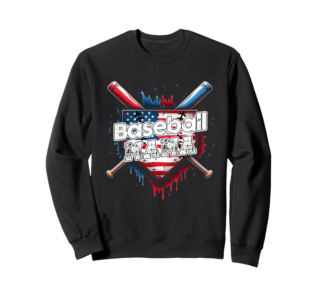 Baseball Mama Ice Cream Drip Sweatshirt - Minimalist Print for Adults - T-Shirt, Sweatshirt, Hoodie