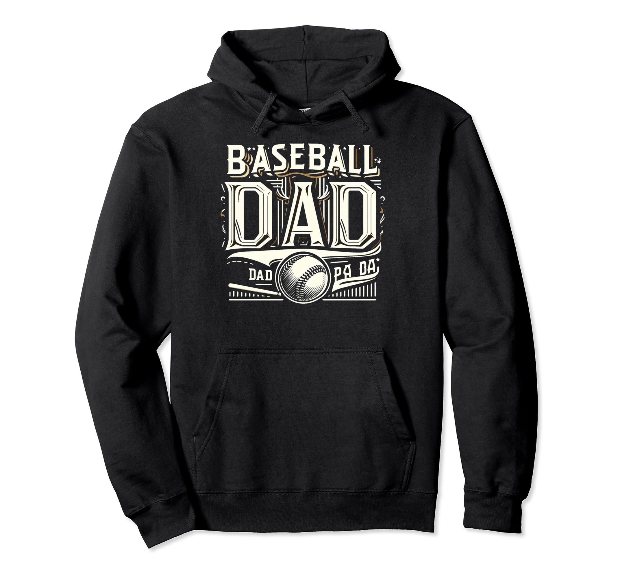 Baseball Dad Fathers Day Hoodie - Fun Novelty Design for Adults - T-Shirt, Sweatshirt, Hoodie