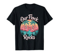 Our Flock Rocks Flamingo Vibes Art T-Shirt - Minimalist Print for Adults - T-Shirt, Sweatshirt, Hoodie