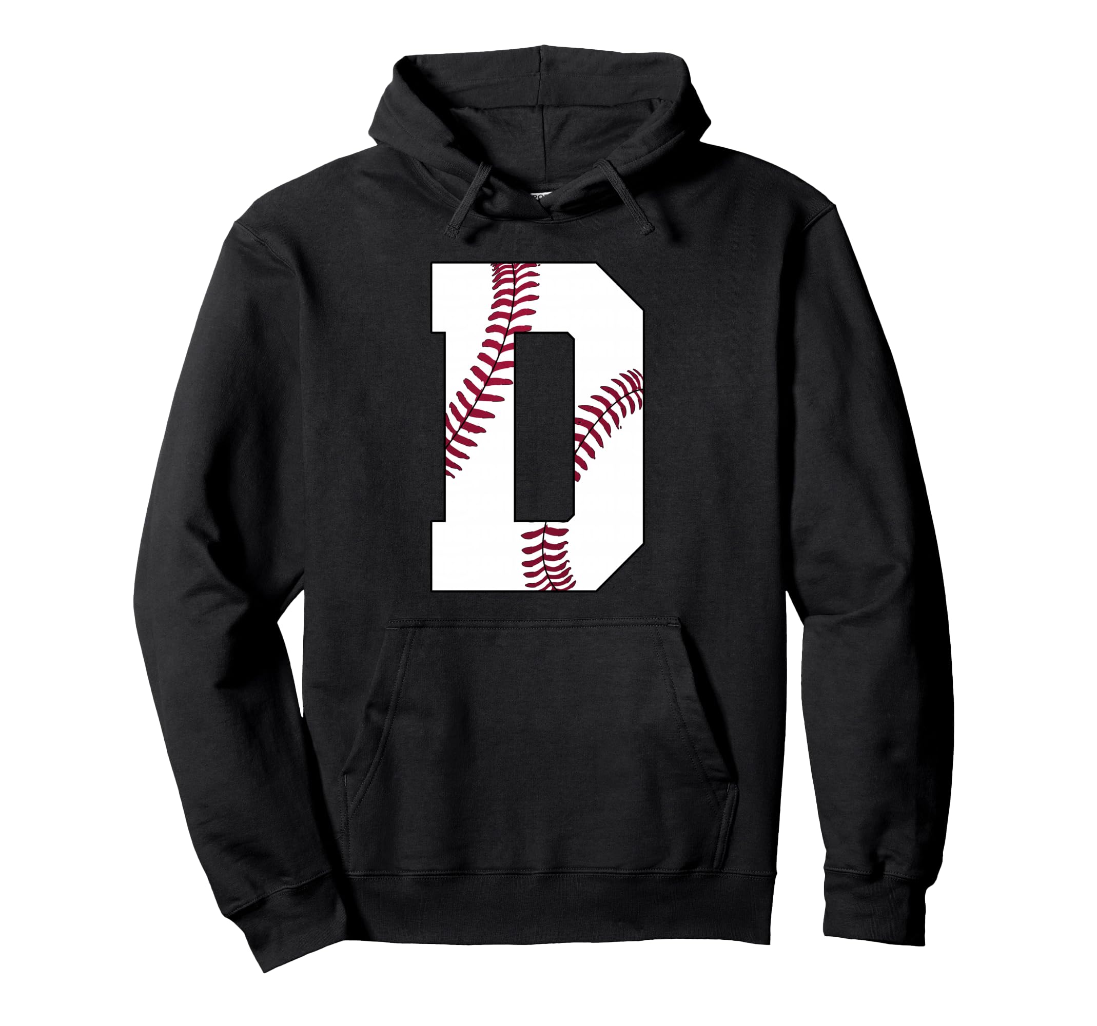 D Baseball Initial Personalized Letter Hoodie - Graphic Print for Adults - T-Shirt, Sweatshirt, Hoodie