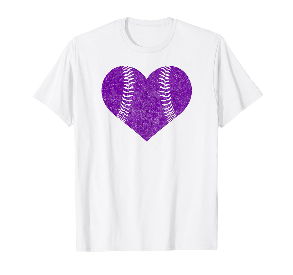 Baseball Heart Softball Mom T-Shirt - Fun Novelty Design Men Women - T-Shirt, Sweatshirt, Hoodie