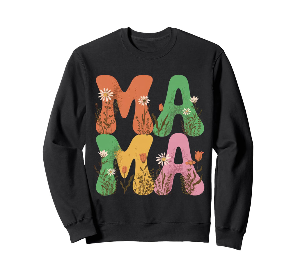 Mama Floral Letters Wildflower Sweatshirt - Custom Art Print for Adults - T-Shirt, Sweatshirt, Hoodie