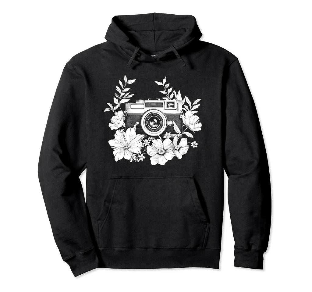 Photographer Camera Flowers Photography Hoodie - Novelty Apparel Unisex - T-Shirt, Sweatshirt, Hoodie