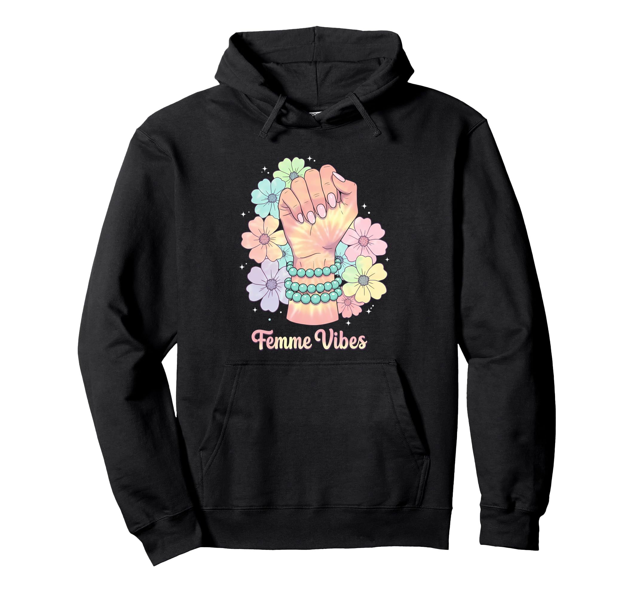 Femme Vibes Aesthetic Feminist Pastel Hoodie - Custom Art Print Men Women - T-Shirt, Sweatshirt, Hoodie