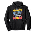 My Favorite Softball Player Calls Me Hoodie - Minimalist Print for Adults - T-Shirt, Sweatshirt, Hoodie