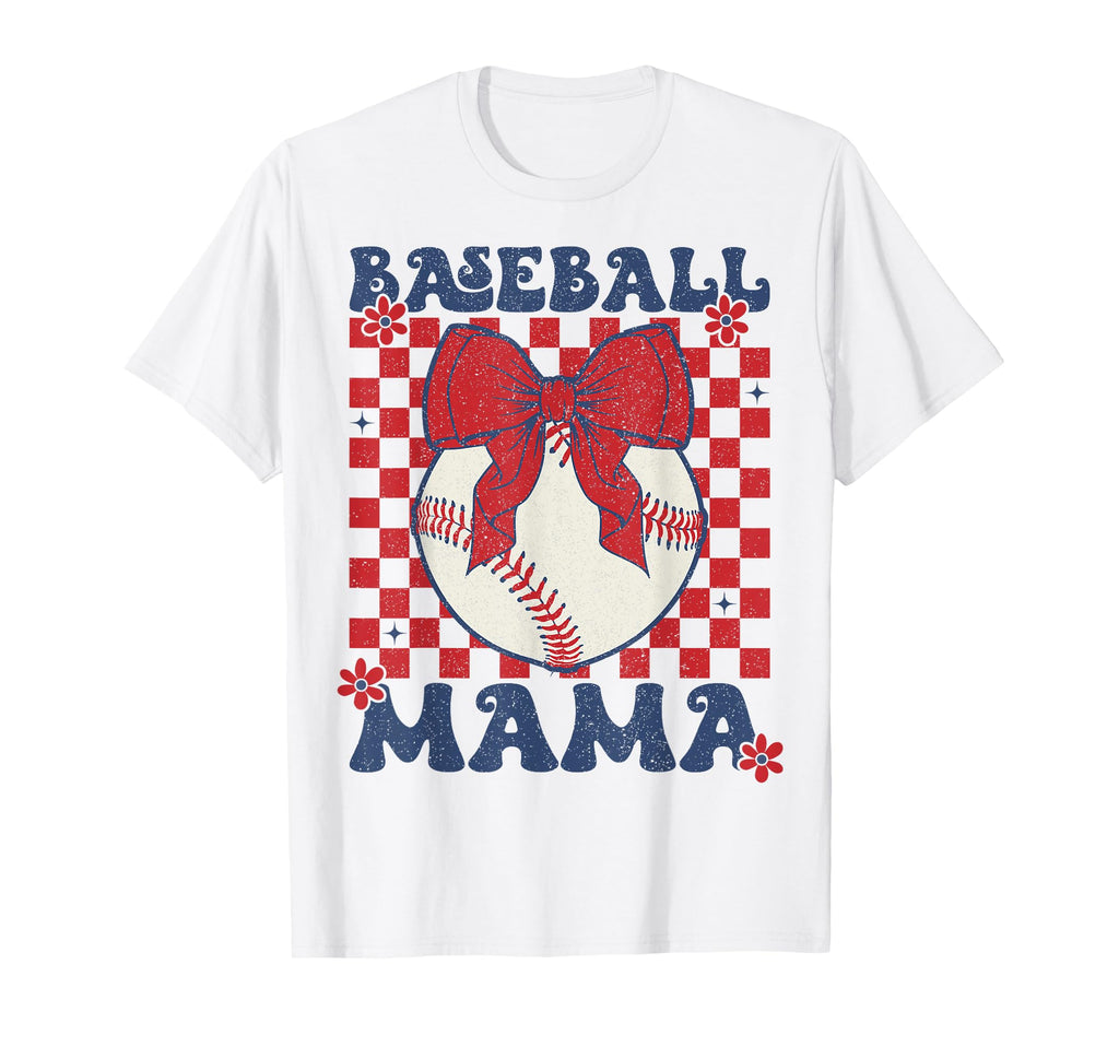 Baseball Mama Coquette Bow Game Day T-Shirt - Fun Novelty Design Men Women - T-Shirt, Sweatshirt, Hoodie