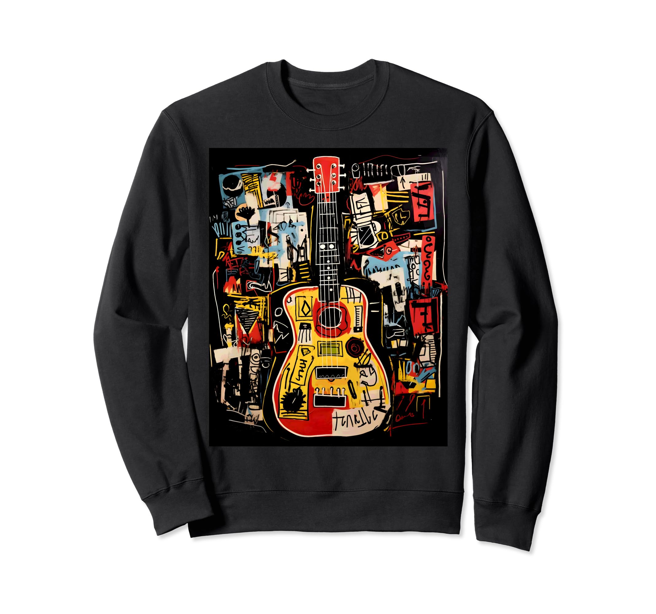 Distressed Acoustic Guitar Grunge Sweatshirt - Graphic Print Men Women - T-Shirt, Sweatshirt, Hoodie
