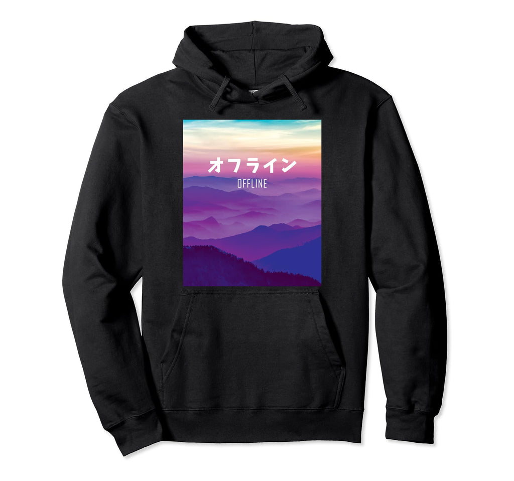Vaporwave Art Cyber Punk Offline Hoodie - Aesthetic Graphic Men Women - T-Shirt, Sweatshirt, Hoodie