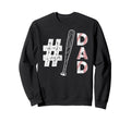 Number One Baseball Dad Fathers Day Sweatshirt - Trendy Graphic for Adults - T-Shirt, Sweatshirt, Hoodie