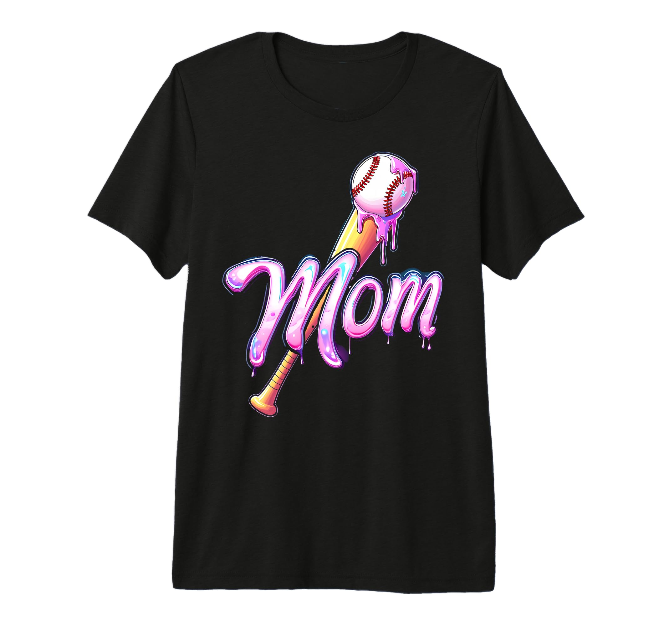 Baseball Drip Mom Tie Dye Baseball T-Shirt - Trendy Graphic Men Women - T-Shirt, Sweatshirt, Hoodie