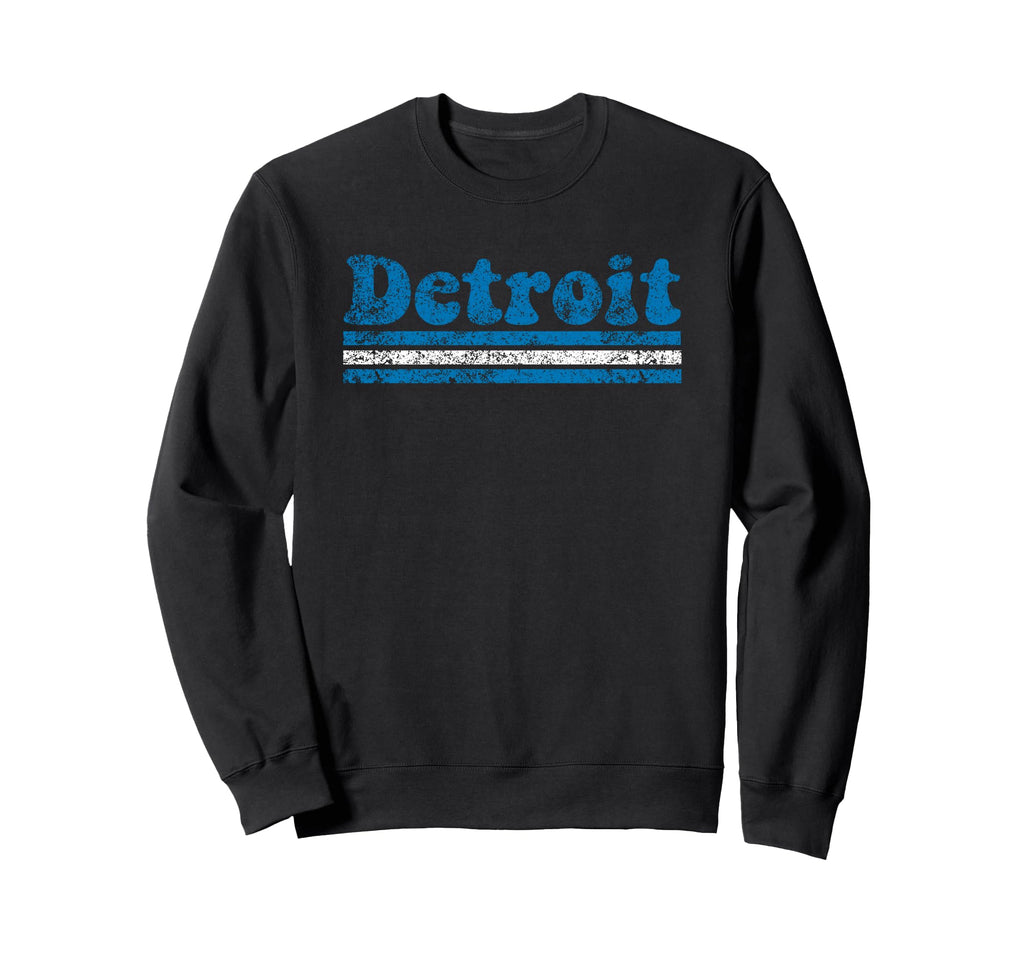Detroit Michigan Weathered Stripe Sweatshirt - Minimalist Print for Adults - T-Shirt, Sweatshirt, Hoodie