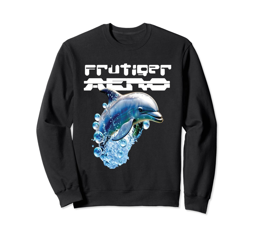 Frutiger Aero Splashy Dolphin Y2K Sweatshirt - Graphic Print Unisex - T-Shirt, Sweatshirt, Hoodie