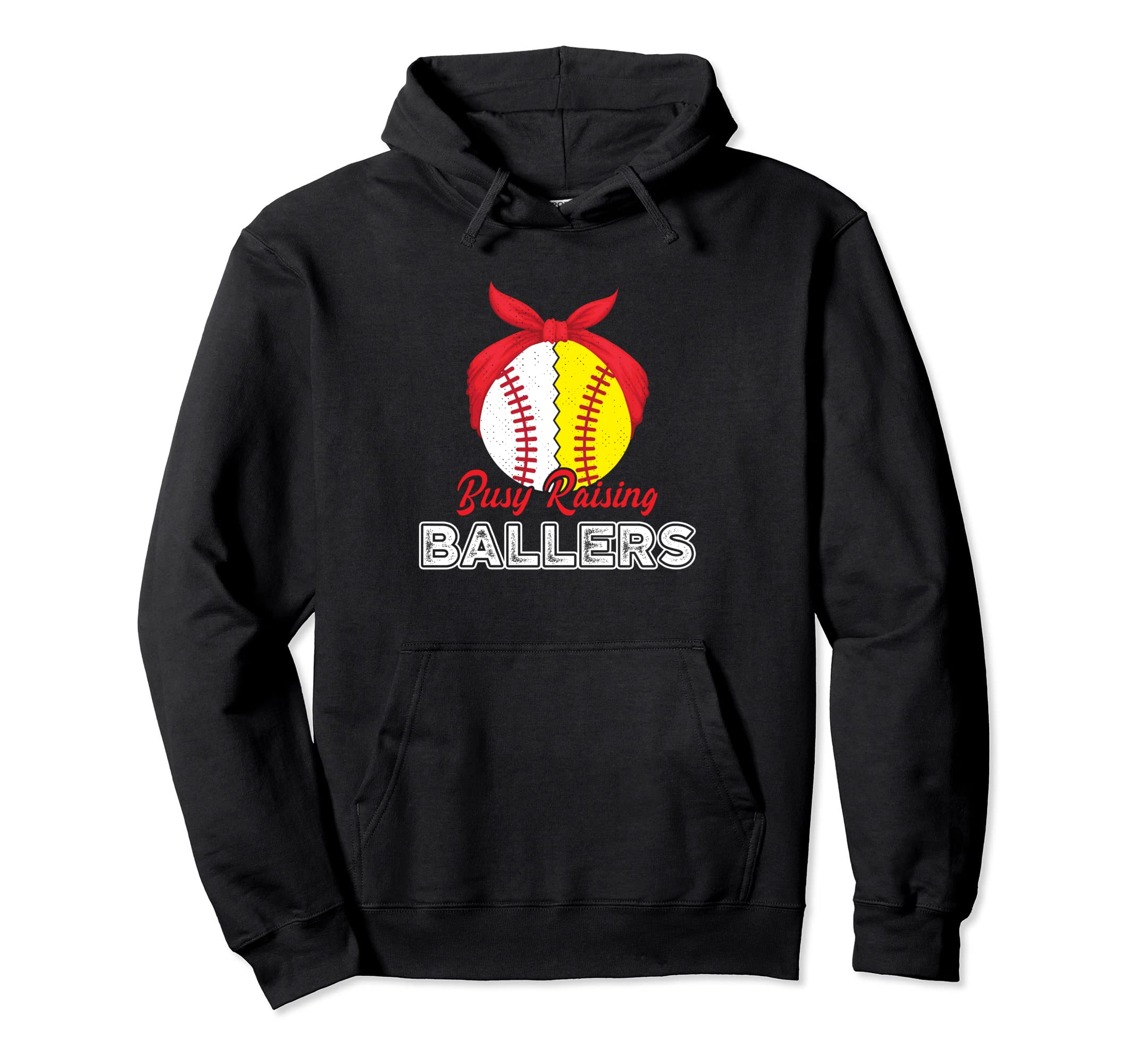 Busy Raising Ballers Mom Mother Hoodie - Fun Novelty Design for Adults - T-Shirt, Sweatshirt, Hoodie