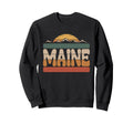 Maine Mountain Sunset 70S State Souvenir Sweatshirt - Trendy Graphic Unisex - T-Shirt, Sweatshirt, Hoodie