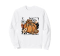 Coquette Halloween Fall Pumpkin Flowers Sweatshirt - Unique Graphic Unisex - T-Shirt, Sweatshirt, Hoodie