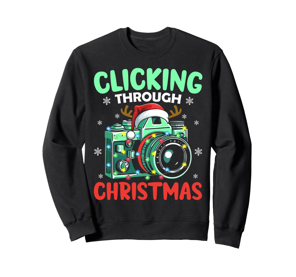 Clicking Through Camera Holiday Sweatshirt - Fun Novelty Design Unisex - T-Shirt, Sweatshirt, Hoodie