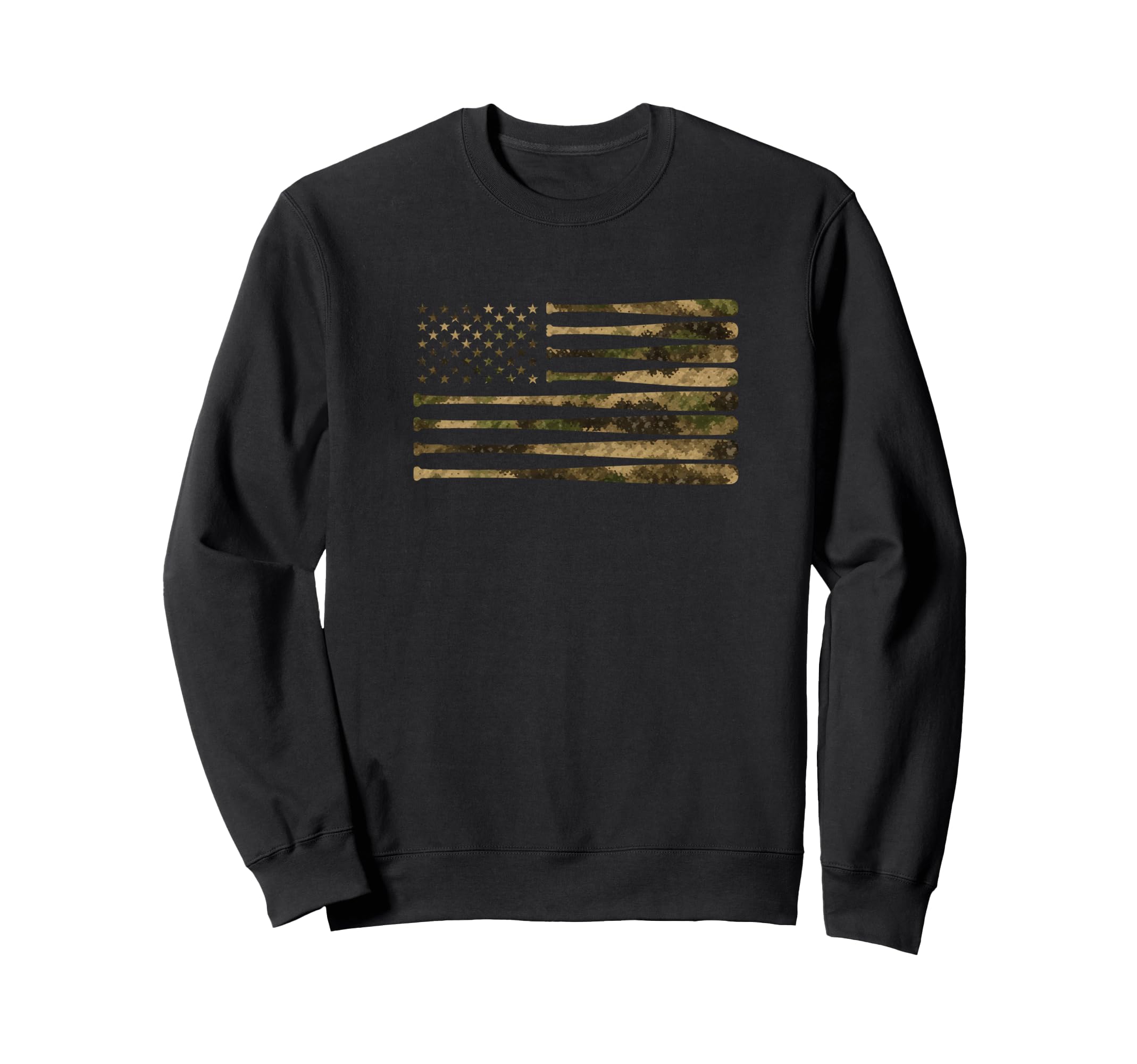 Baseball American Flag Camo Usa Sweatshirt - Graphic Print for Adults - T-Shirt, Sweatshirt, Hoodie