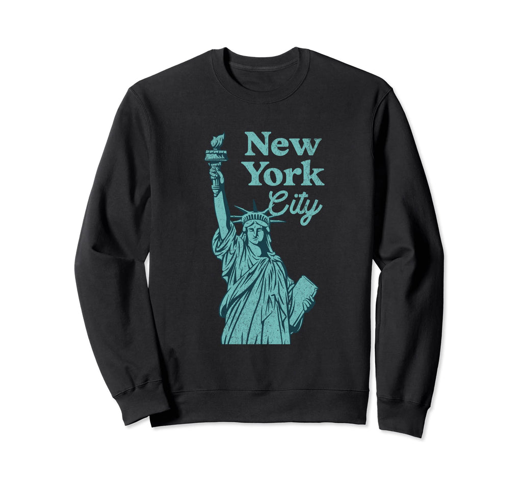 Distressed New York City Statue Sweatshirt - Aesthetic Graphic Unisex - T-Shirt, Sweatshirt, Hoodie