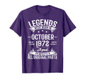 Legends Were Born October 1972 Birth T-Shirt - Fun Novelty Design Unisex - T-Shirt, Sweatshirt, Hoodie