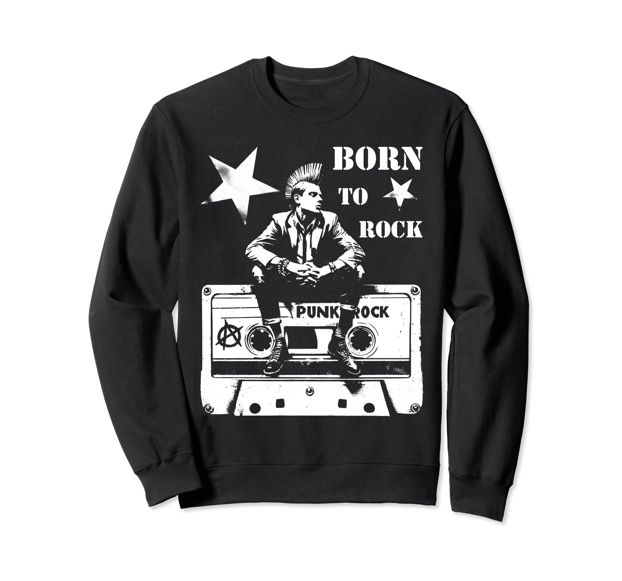 Punk Rock Music Cassette Tape Sweatshirt - Unique Graphic for Adults - T-Shirt, Sweatshirt, Hoodie