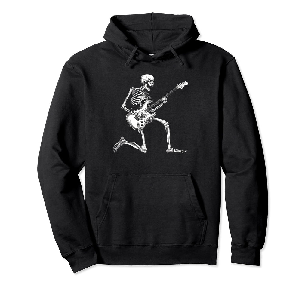 Rock And Roll Skeleton Playing Guitar Hoodie - Unique Graphic for Adults - T-Shirt, Sweatshirt, Hoodie