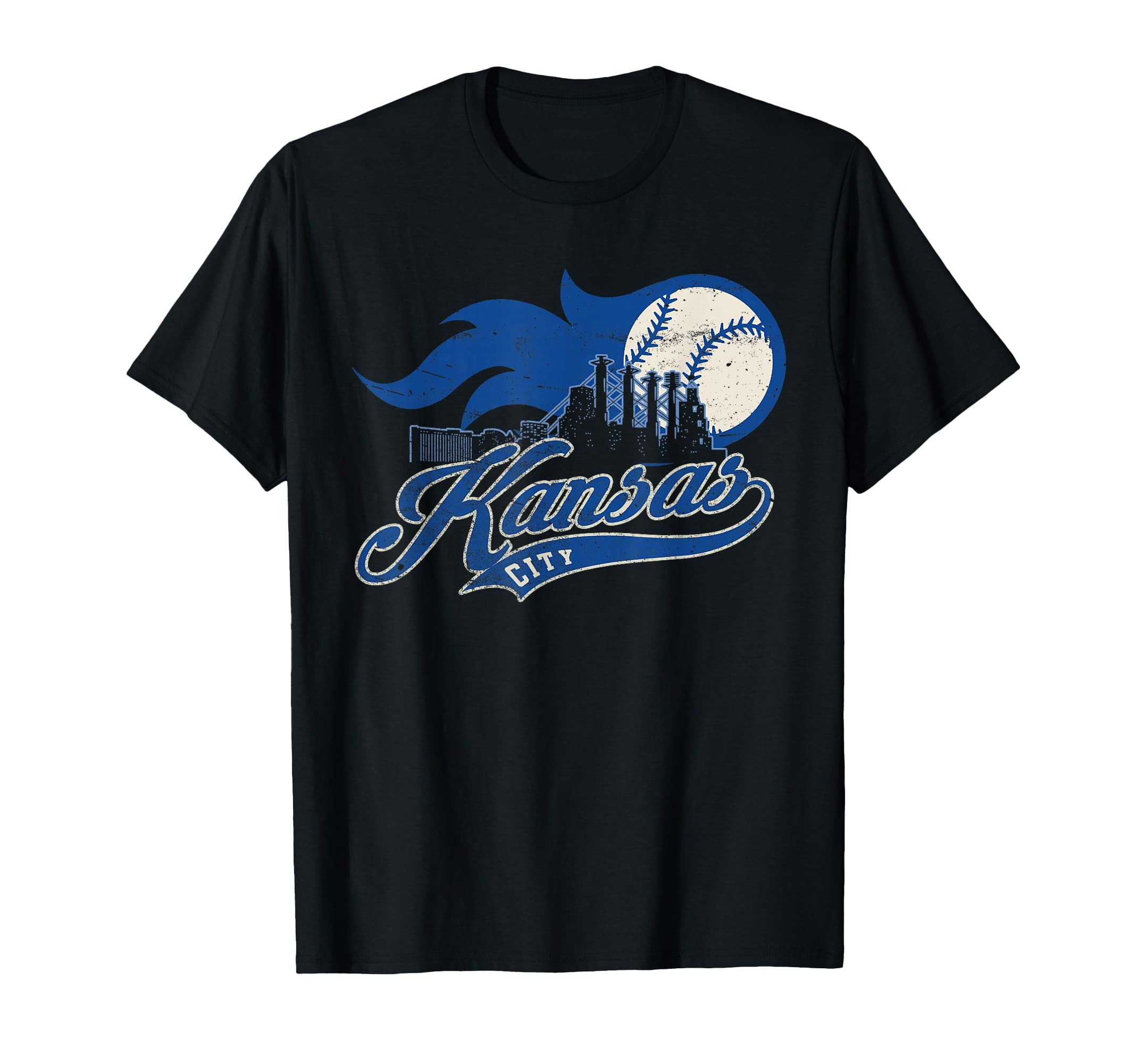 Kansas City Baseball American Us Flag T-Shirt - Unique Graphic Unisex - T-Shirt, Sweatshirt, Hoodie
