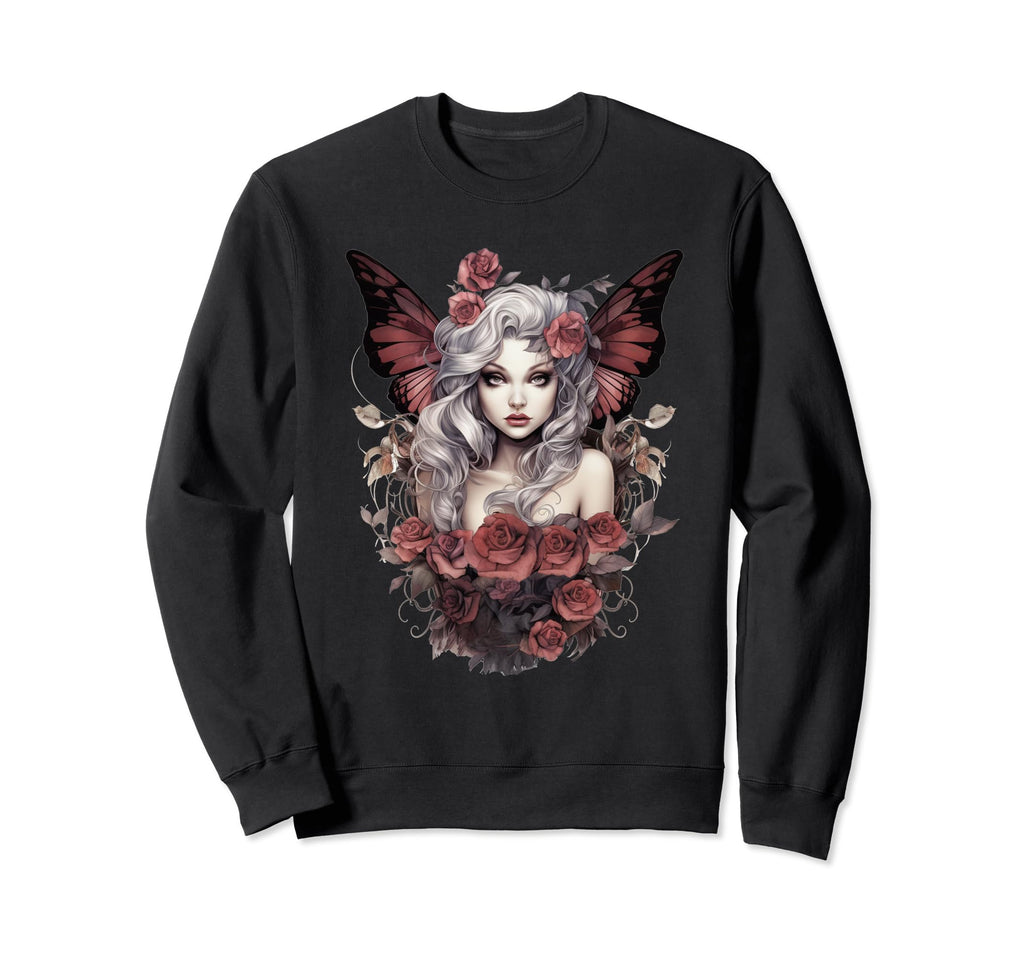 Fairy Butterfly Wings Fairycore Goth Sweatshirt - Graphic Print Men Women - T-Shirt, Sweatshirt, Hoodie