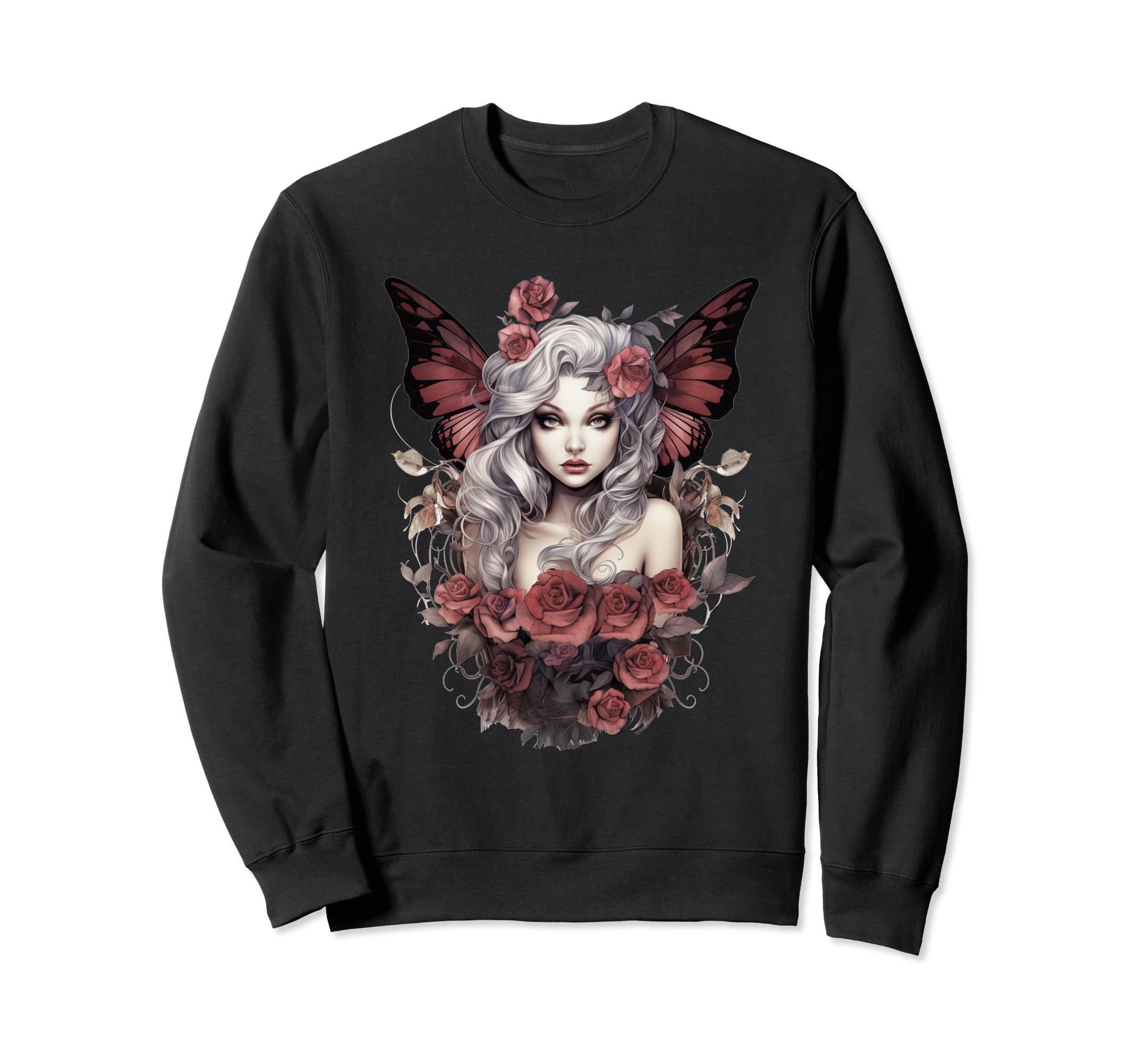 Fairy Butterfly Wings Fairycore Goth Sweatshirt - Graphic Print Men Women - T-Shirt, Sweatshirt, Hoodie