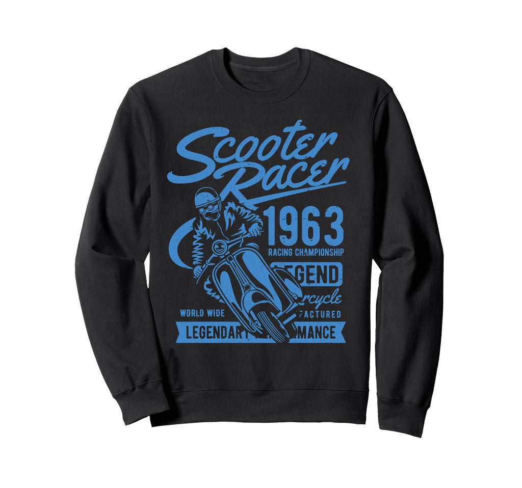 Scooter Racer Distressed Sweatshirt - Trendy Graphic for Adults - T-Shirt, Sweatshirt, Hoodie