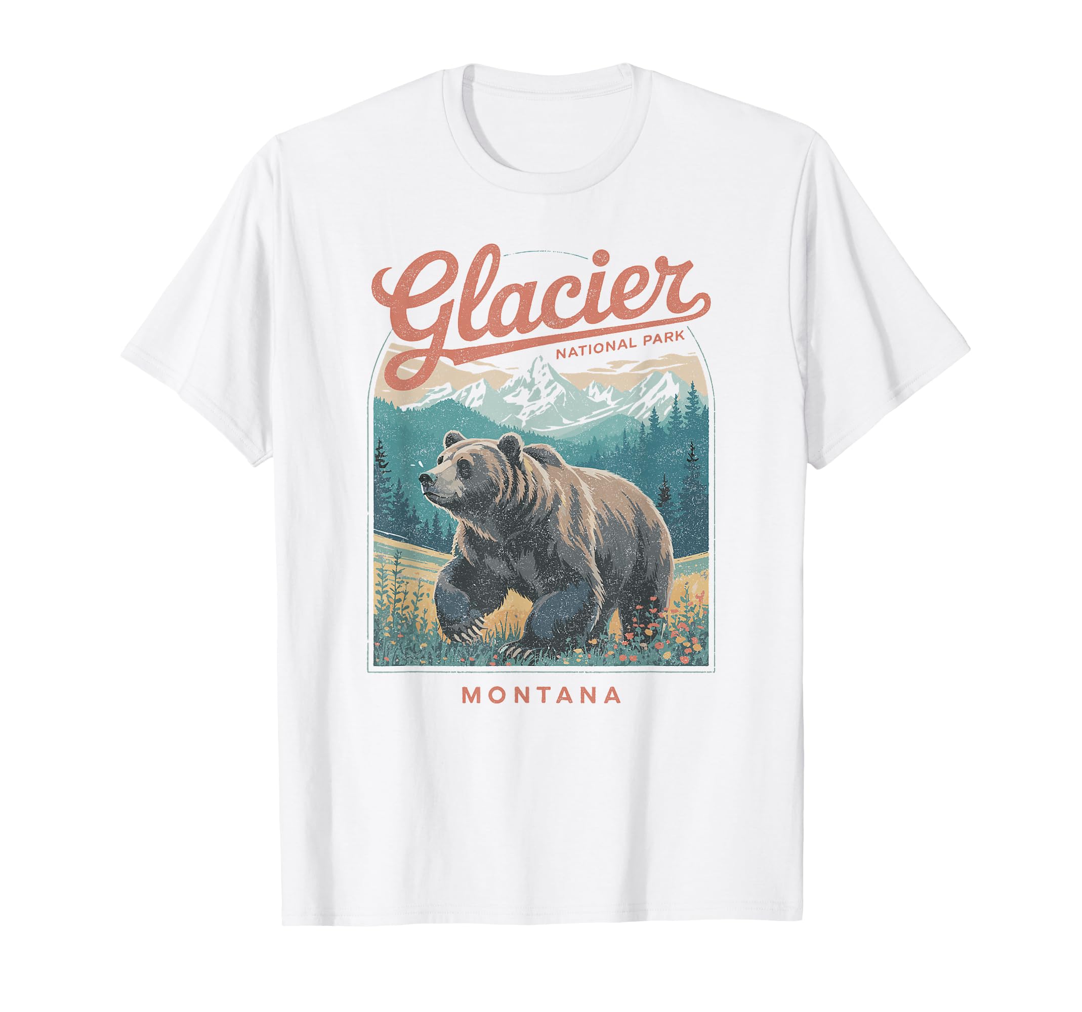 Glacier National Park Montana Usa T-Shirt - Fun Novelty Design Unisex - T-Shirt, Sweatshirt, Hoodie