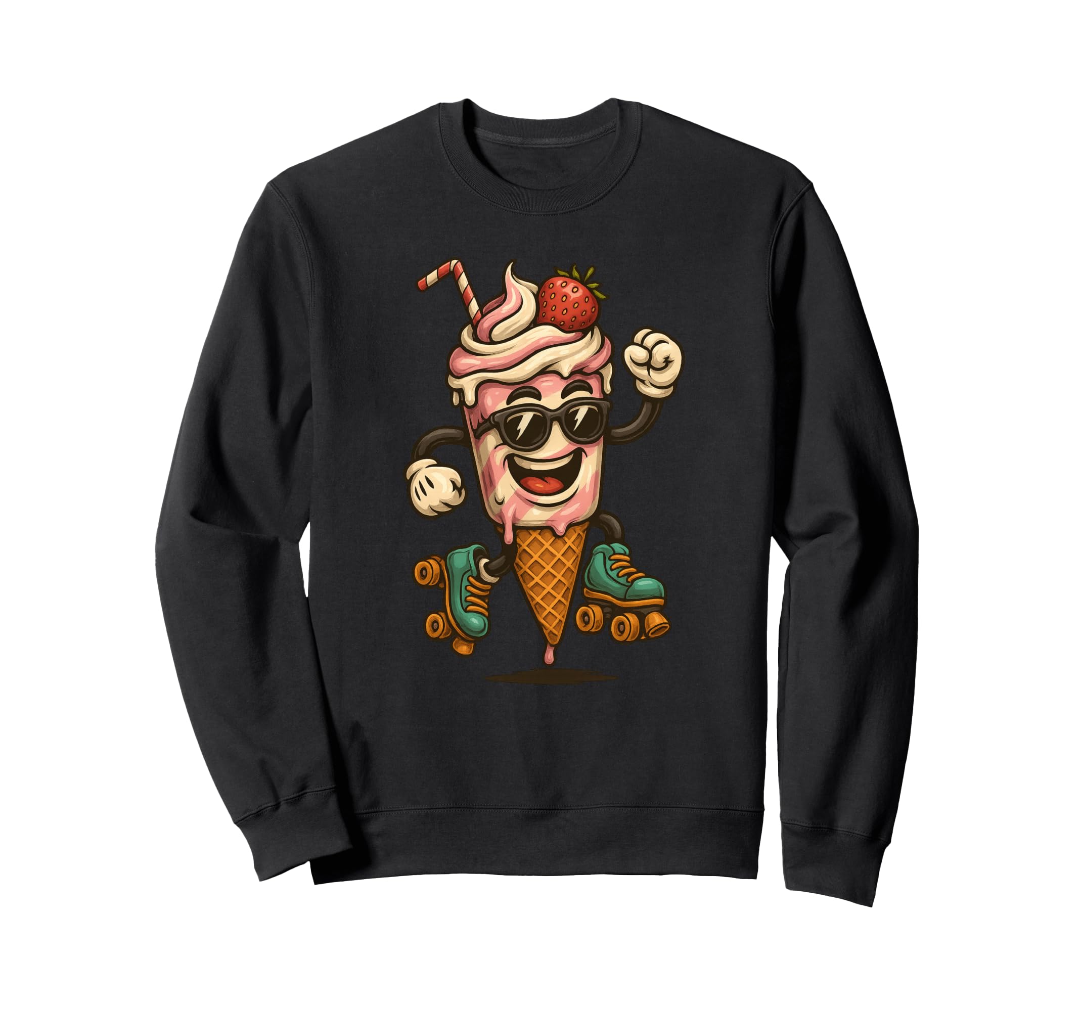 Funny Ice Cream Costume Skate Shoes Sweatshirt - Trendy Graphic for Adults - T-Shirt, Sweatshirt, Hoodie