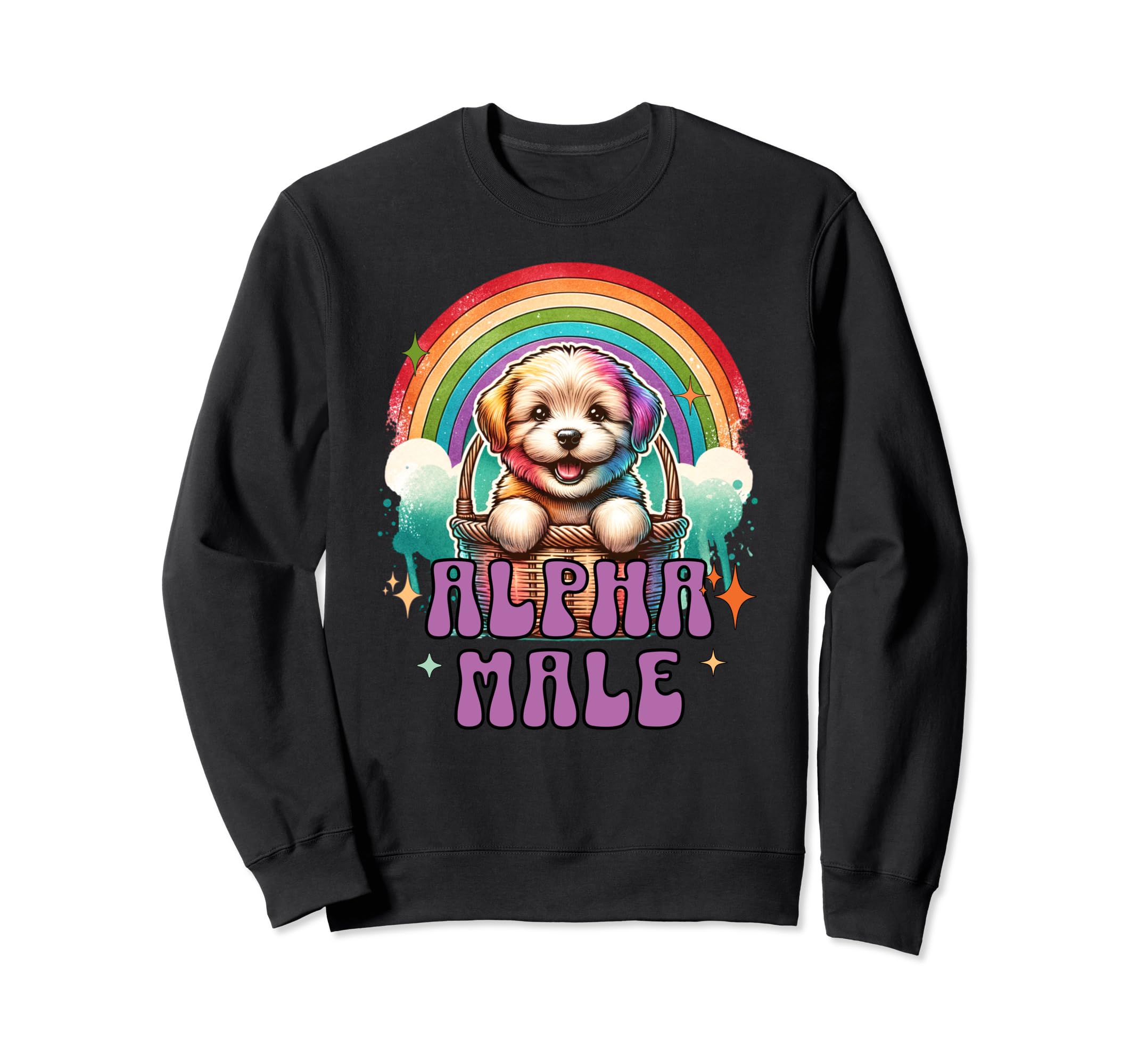 Alpha Male Funny Puppy Weird Y2K Sweatshirt - Custom Art Print Unisex - T-Shirt, Sweatshirt, Hoodie
