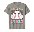 Vibes Baseball Groovy Game Day Checked T-Shirt - Graphic Print Unisex - T-Shirt, Sweatshirt, Hoodie