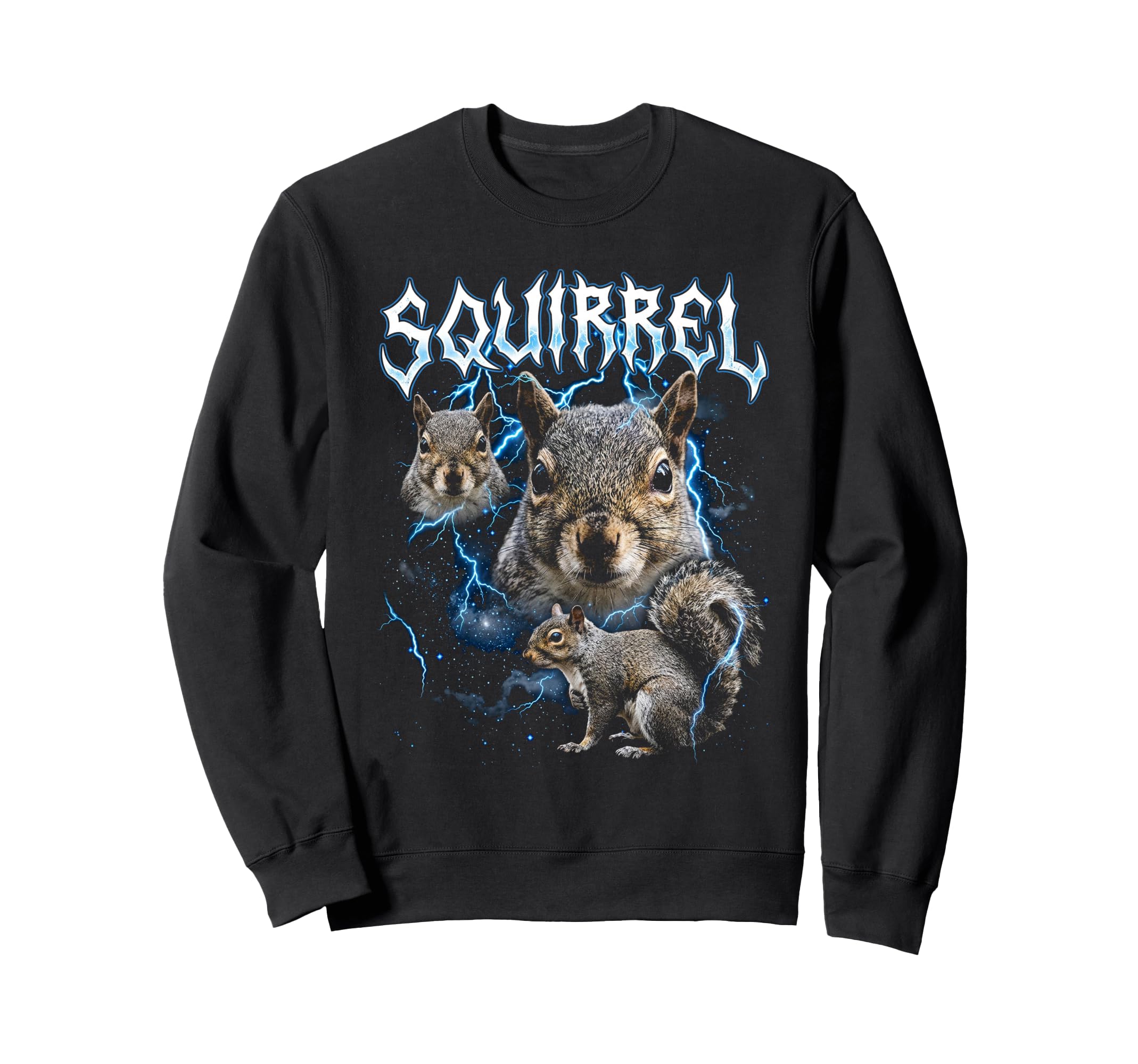 Squirrel 90S Heavy Metal Squirrel Sweatshirt - Streetwear Style Unisex - T-Shirt, Sweatshirt, Hoodie