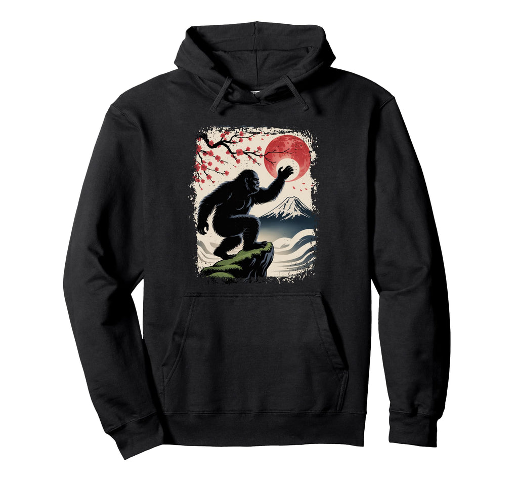Sasquatch Bigfoot Japanese Vibes Art Hoodie - Fun Novelty Design Unisex - T-Shirt, Sweatshirt, Hoodie