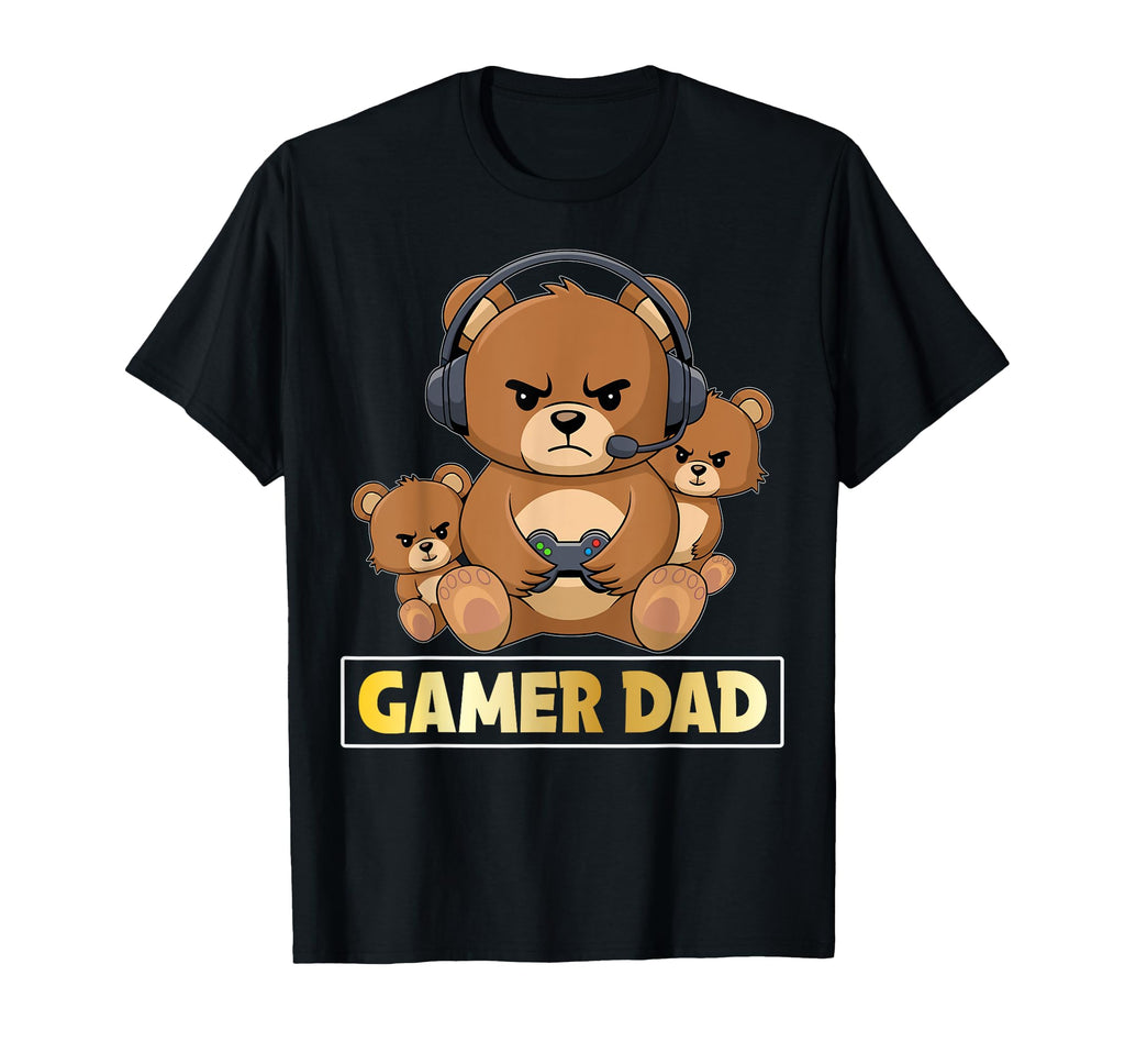 Gamer Dad Bear Fathers Day Dads Father T-Shirt - Custom Art Print Unisex - T-Shirt, Sweatshirt, Hoodie